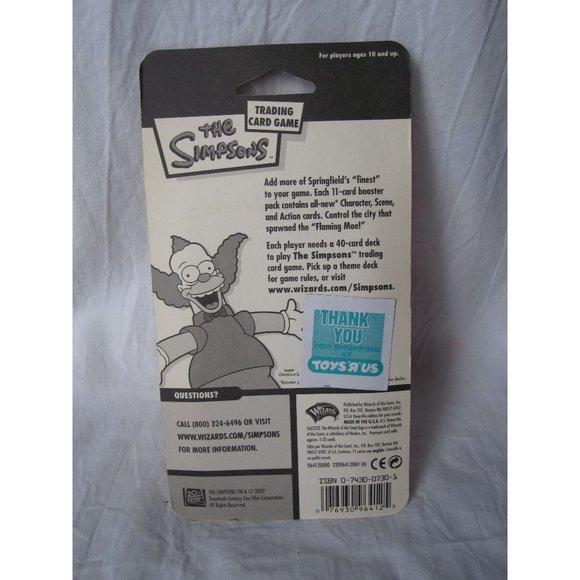 NEW The Simpsons Trading Card Game Booster Pack of 11 cards Crusty the Clown - Picture 2 of 2